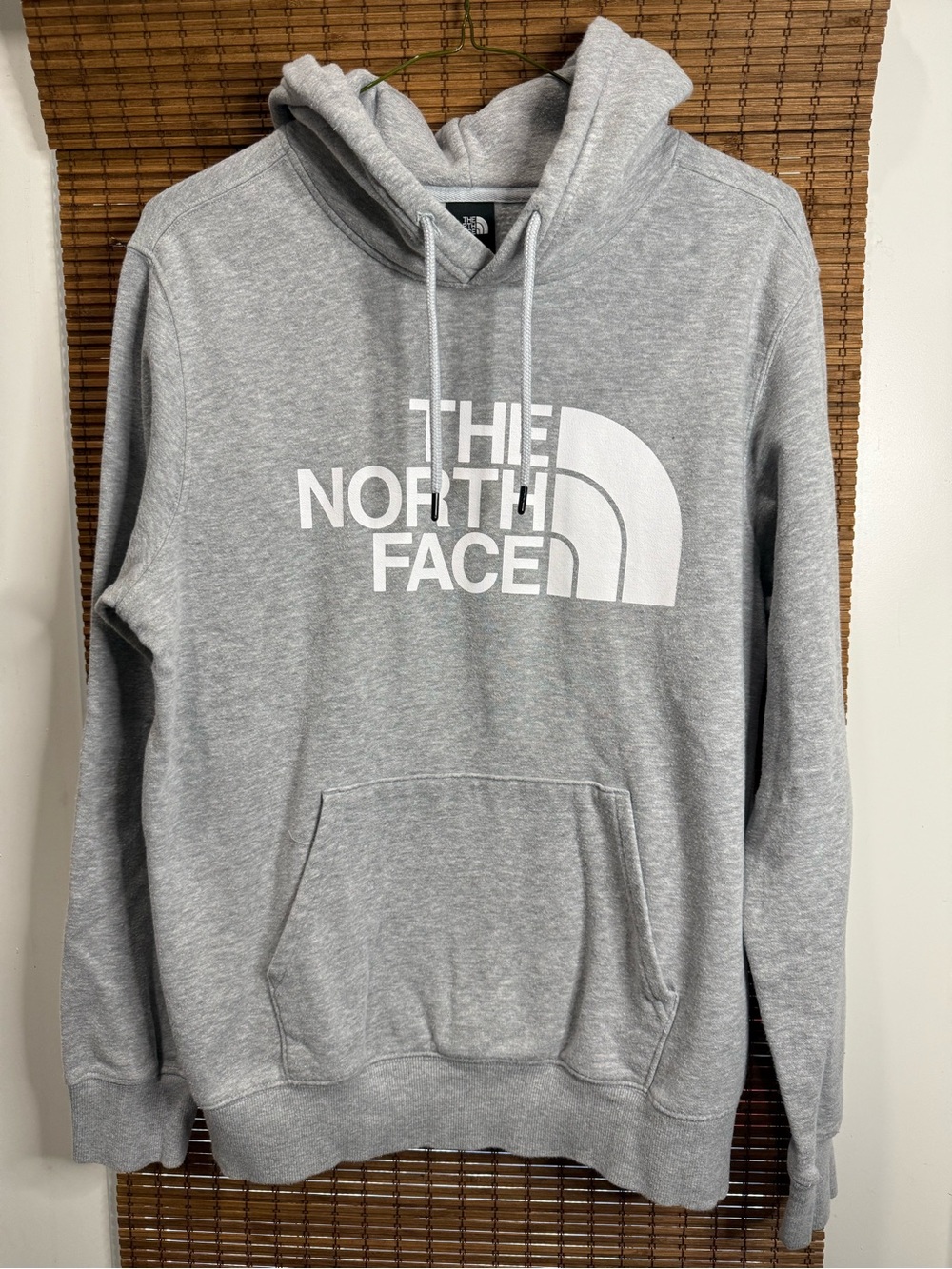 The North Face Heather Gray Pullover Hoodie with White Logo